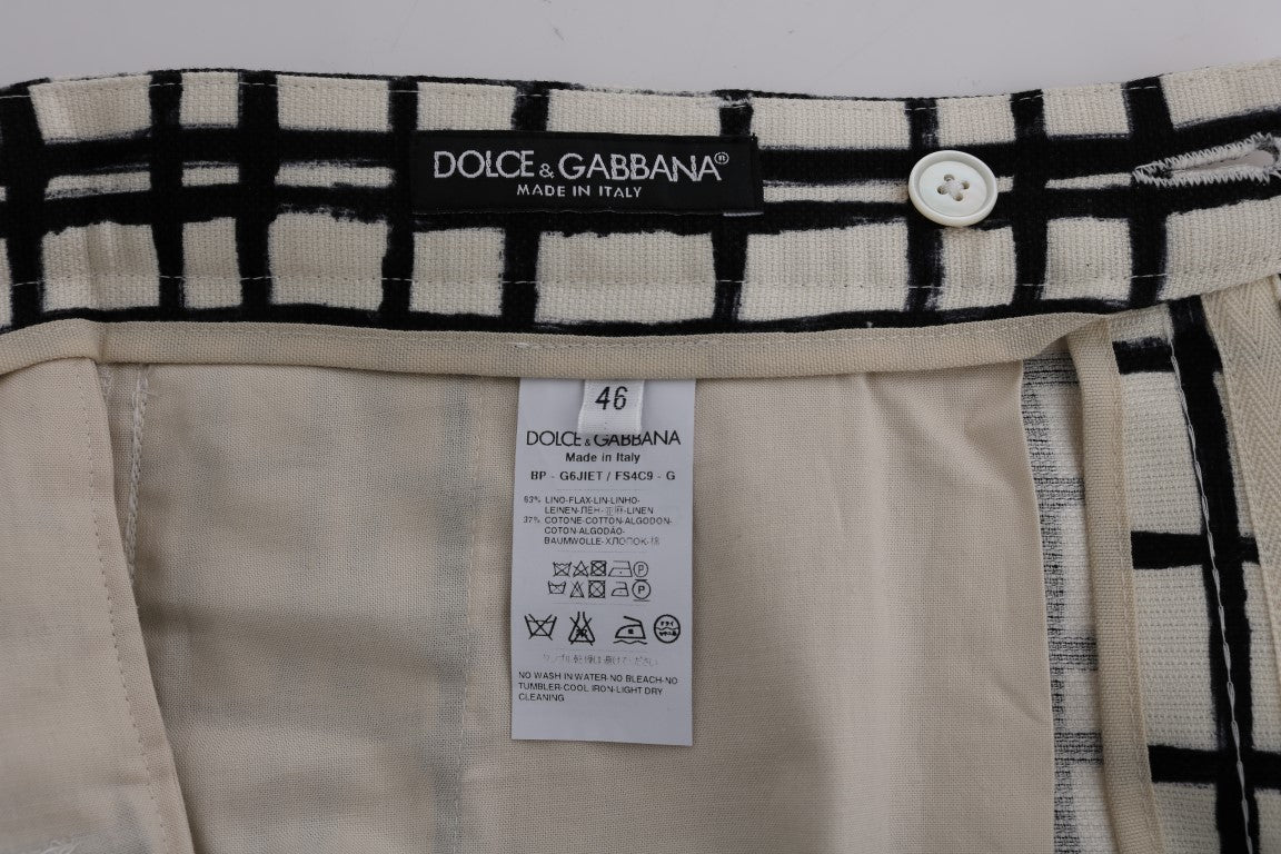 Shorts décontractés rayés blanc et noir Dolce & Gabbana