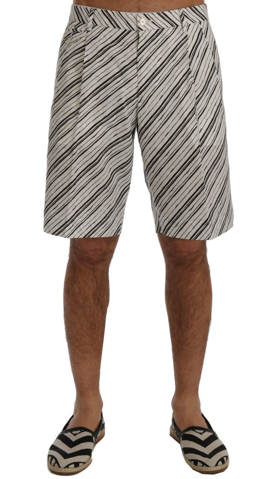 Shorts décontractés rayés blanc et noir Dolce & Gabbana