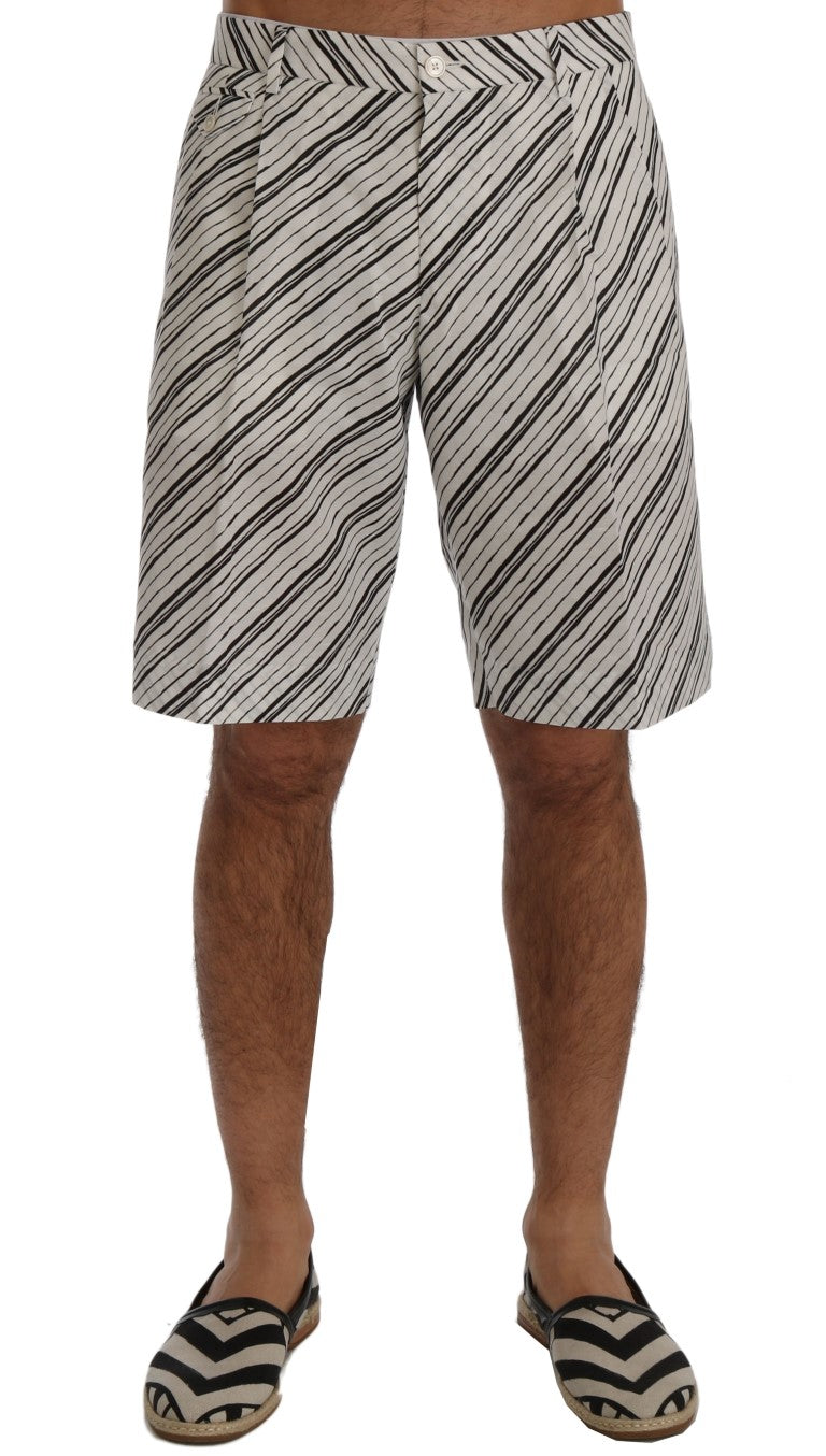 Shorts décontractés rayés blanc et noir Dolce &amp; Gabbana