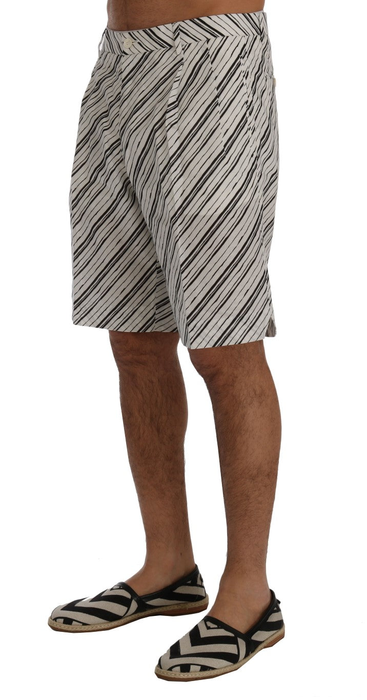 Shorts décontractés rayés blanc et noir Dolce &amp; Gabbana