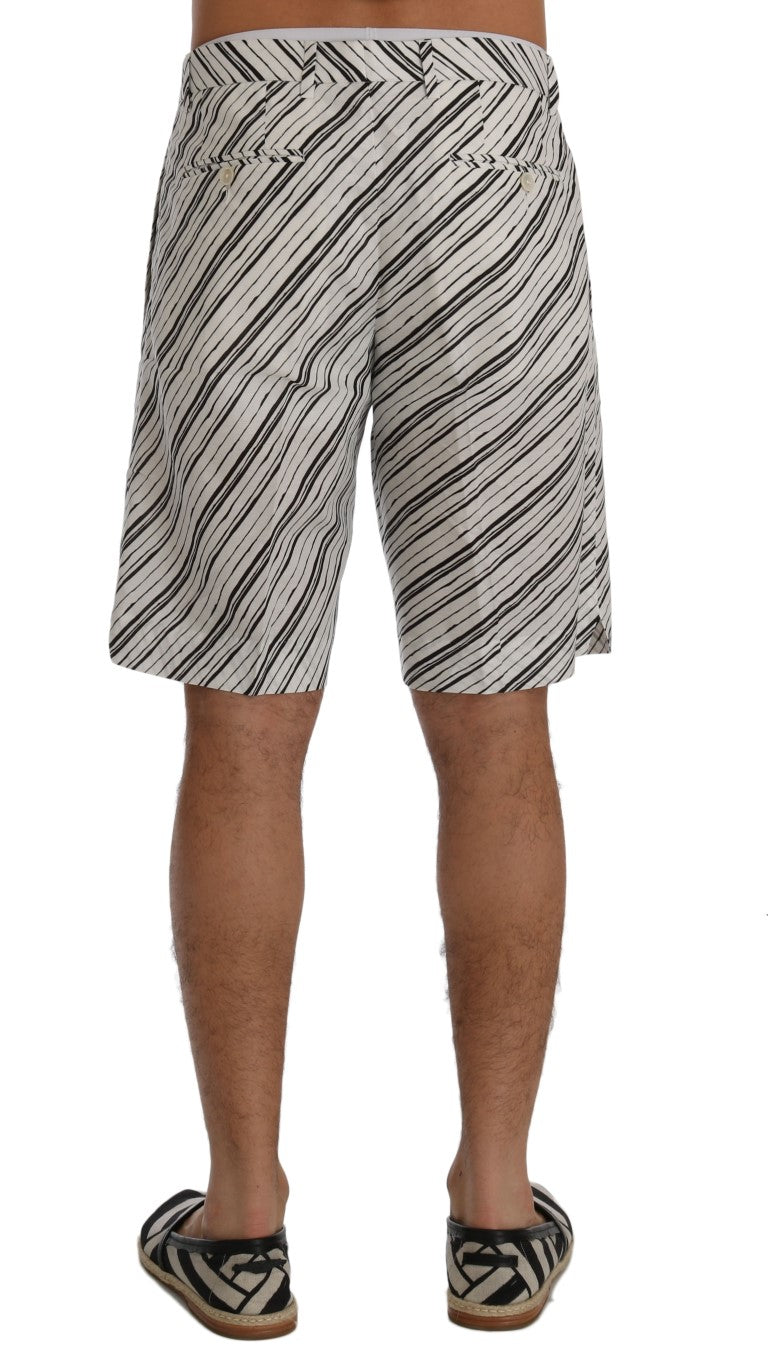 Shorts décontractés rayés blanc et noir Dolce & Gabbana
