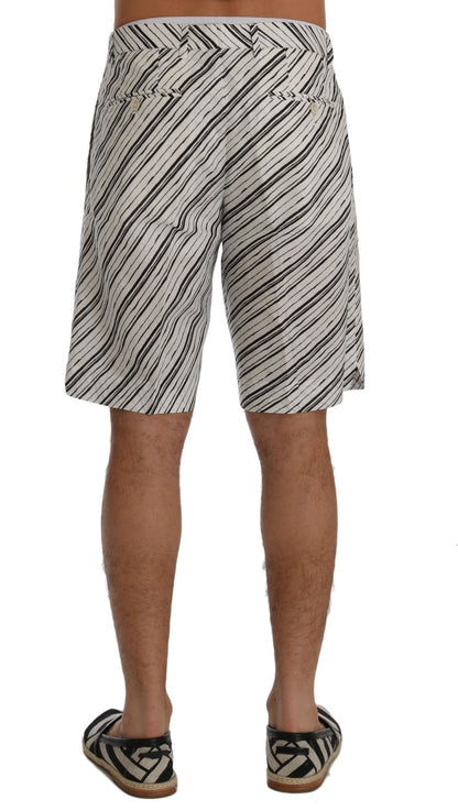 Shorts décontractés rayés blanc et noir Dolce & Gabbana