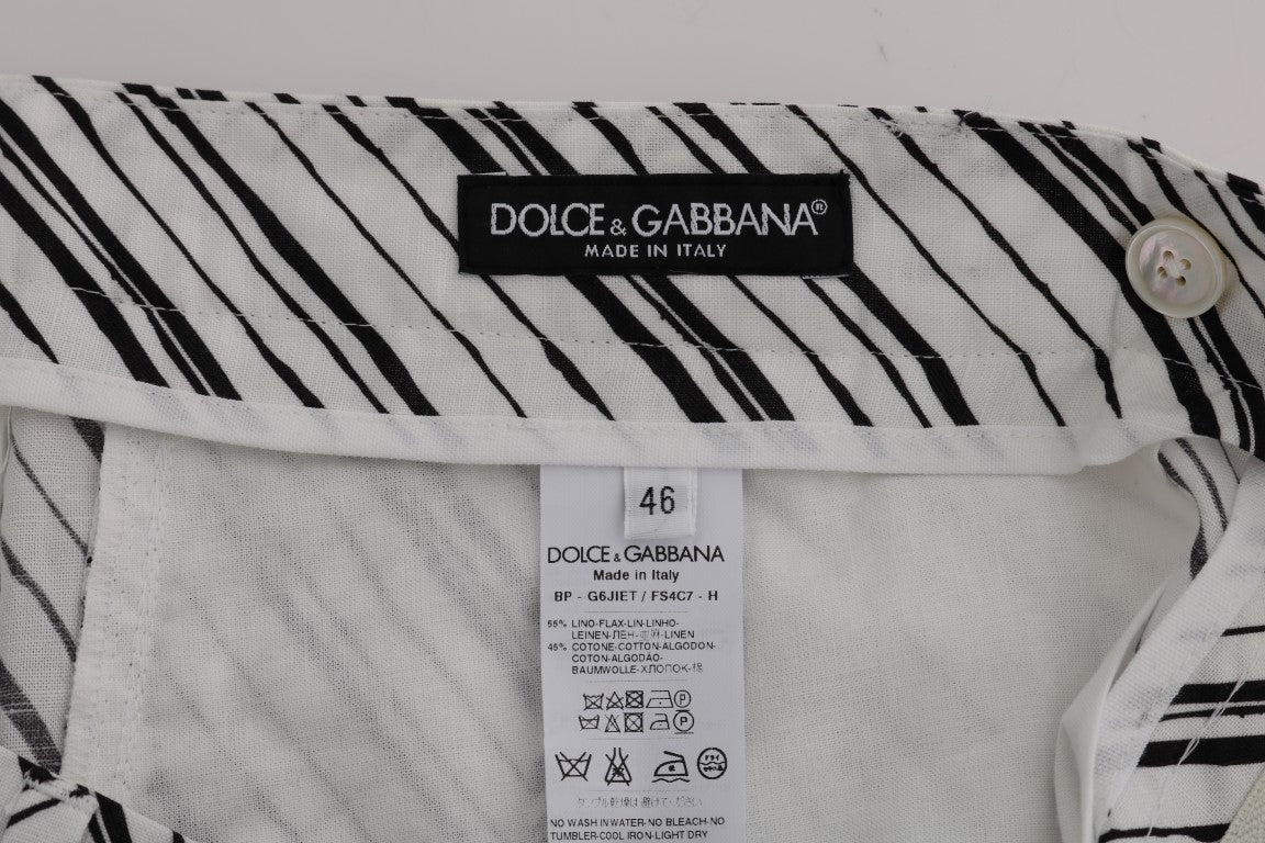 Shorts décontractés rayés blanc et noir Dolce & Gabbana