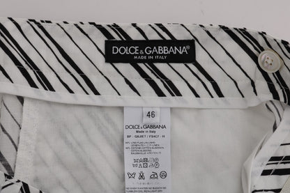Shorts décontractés rayés blanc et noir Dolce & Gabbana