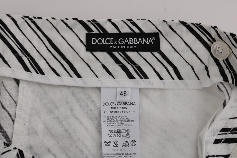 Shorts décontractés rayés blanc et noir Dolce &amp; Gabbana