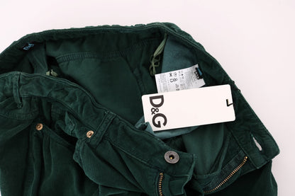 Jeans en velours côtelé vert de Dolce &amp; Gabbana