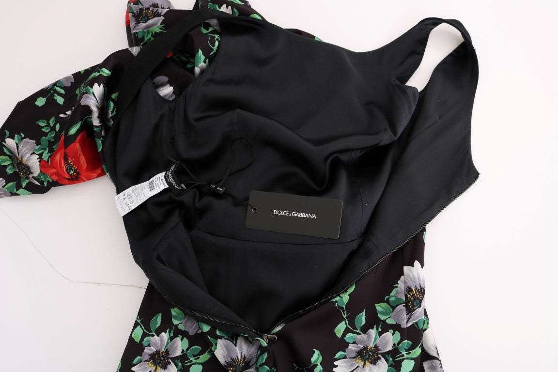 Robe longue moulante à imprimé floral multicolore en matière extensible de Dolce &amp; Gabbana