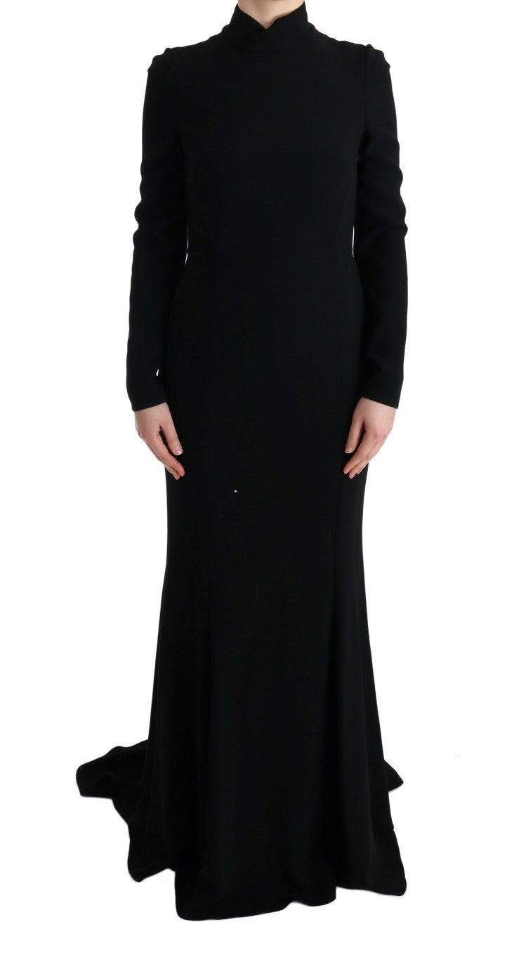 Robe longue fourreau noire en jersey extensible de Dolce &amp; Gabbana