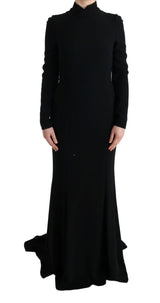 Robe longue fourreau noire en jersey extensible de Dolce &amp; Gabbana
