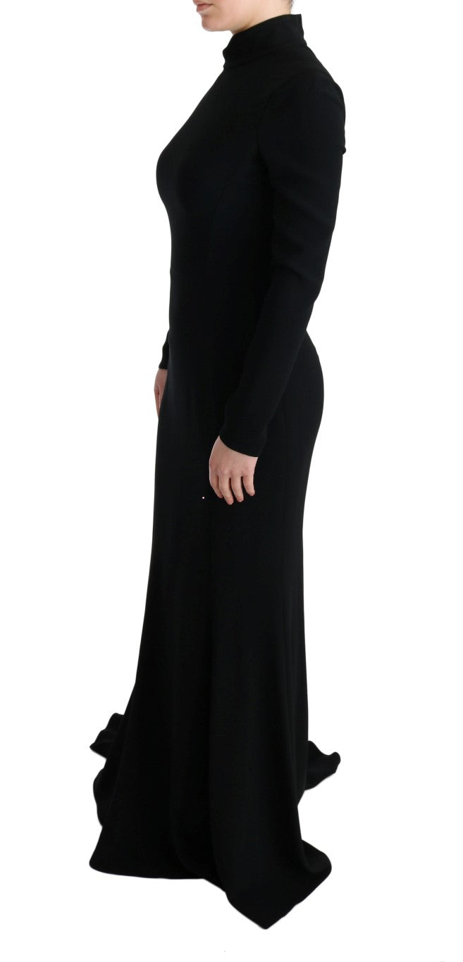 Robe longue fourreau noire en jersey extensible de Dolce &amp; Gabbana
