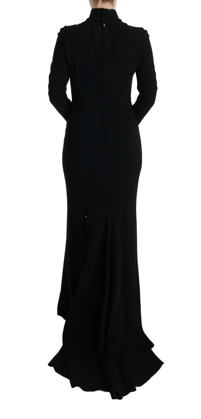 Robe longue fourreau noire en jersey extensible de Dolce &amp; Gabbana