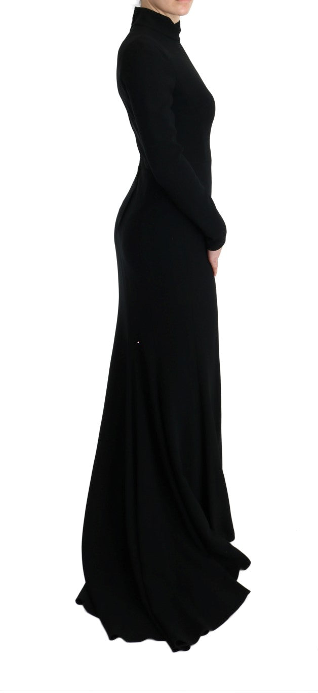 Robe longue fourreau noire en jersey extensible de Dolce &amp; Gabbana
