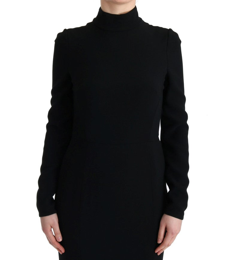 Robe longue fourreau noire en jersey extensible de Dolce &amp; Gabbana