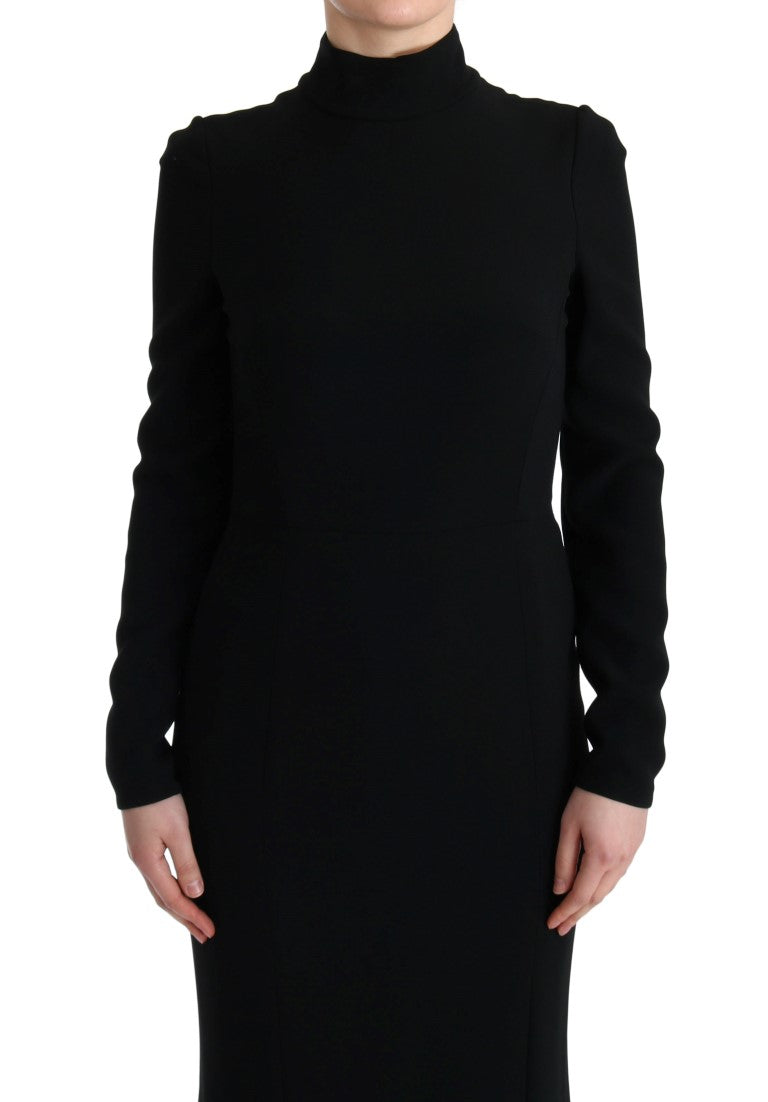 Robe longue fourreau noire en jersey extensible de Dolce &amp; Gabbana