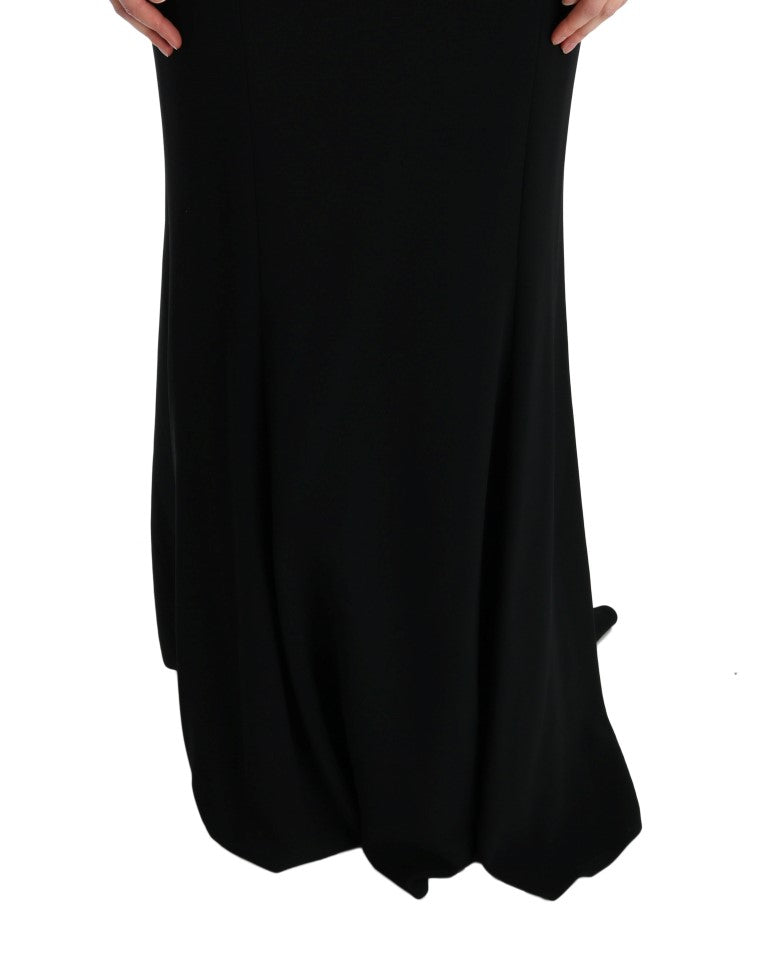 Robe longue fourreau noire en jersey extensible de Dolce &amp; Gabbana