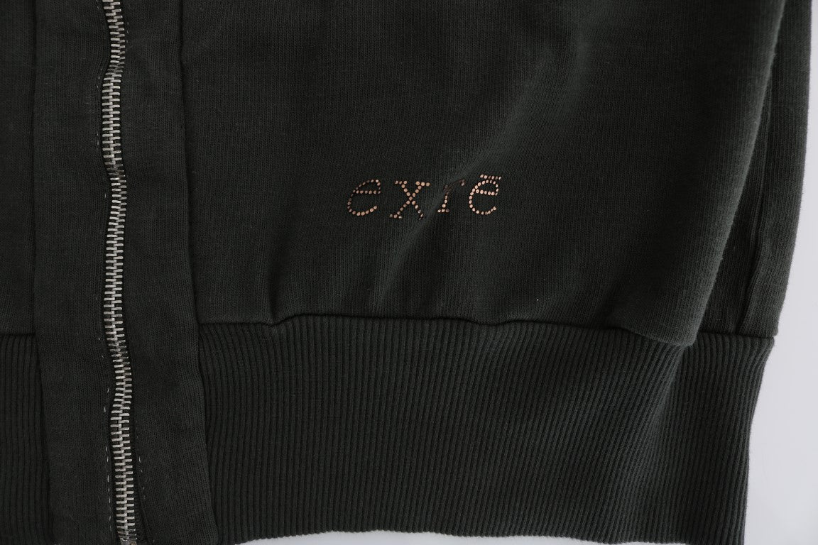 Pull en coton à capuche avec fermeture éclair, couleur gris Exte.