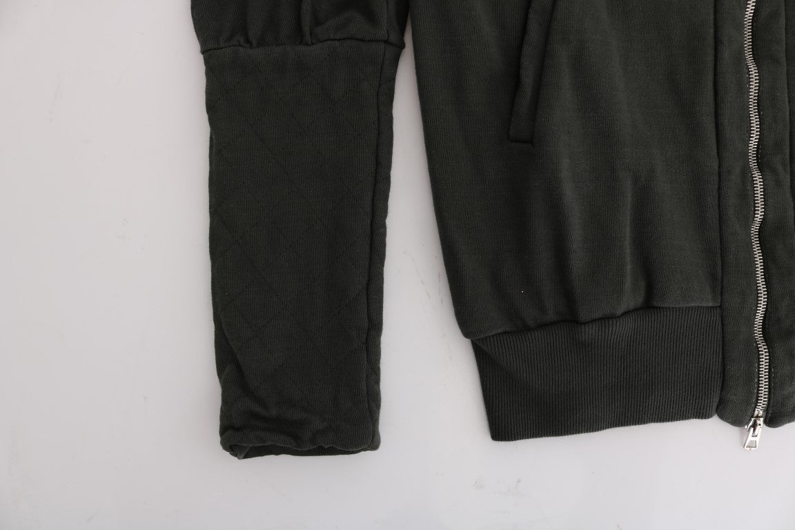 Pull en coton à capuche avec fermeture éclair, couleur gris Exte.