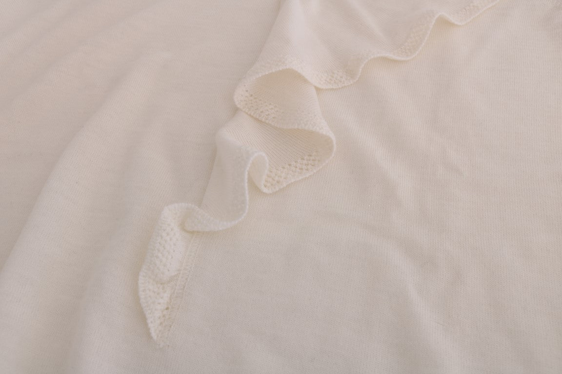 MARGHI LO' Haut, Blouse, T-shirt blanc en 100% laine lanu