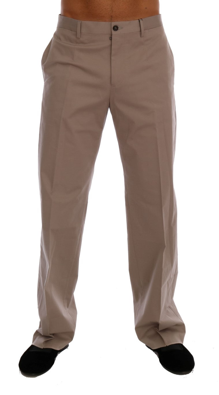 Pantalon chino beige en coton stretch Dolce &amp; Gabbana
