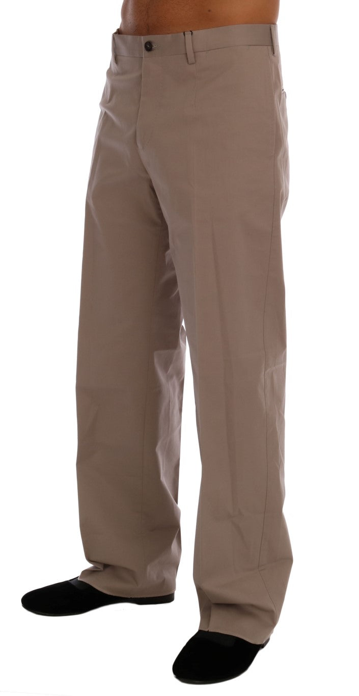 Pantalon chino beige en coton stretch Dolce &amp; Gabbana