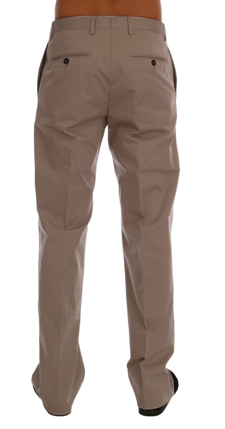 Pantalon chino beige en coton stretch Dolce &amp; Gabbana