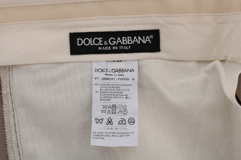 Pantalon chino beige en coton stretch Dolce &amp; Gabbana