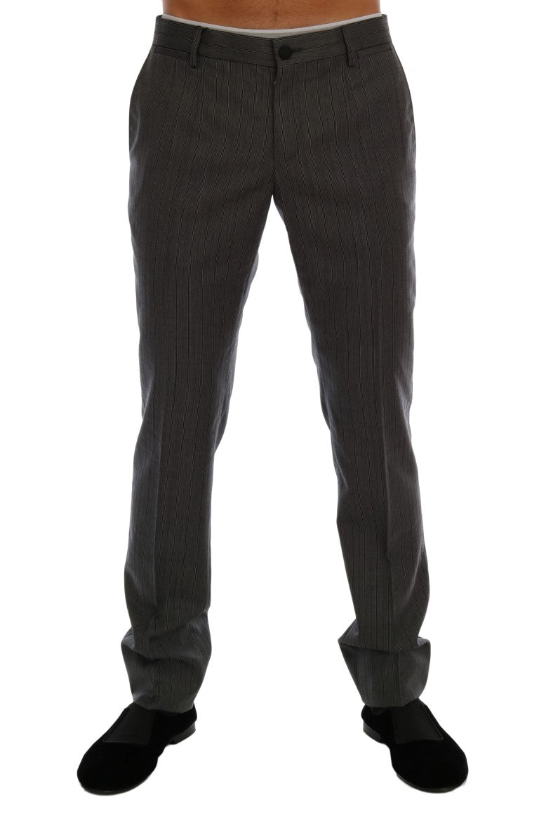 Formele broek met strepen van grijs wol van Dolce &amp; Gabbana