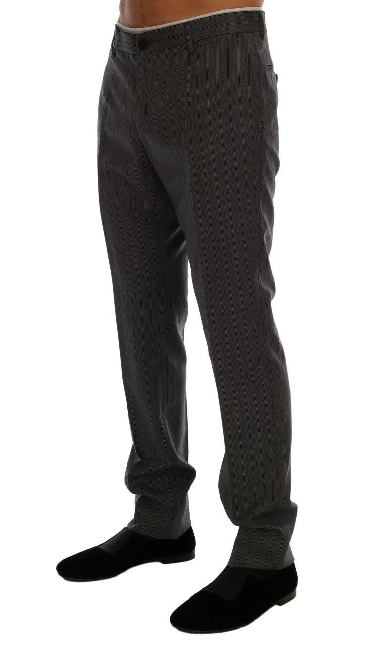 Formele broek met strepen van grijs wol van Dolce &amp; Gabbana