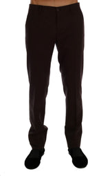 Pantalon habillé en laine stretch violette Dolce &amp; Gabbana