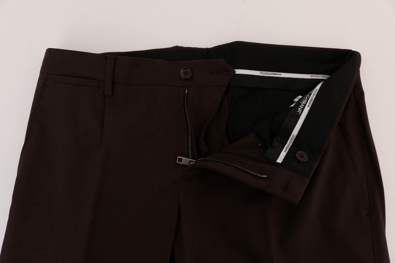 Pantalon habillé en laine stretch violette Dolce &amp; Gabbana
