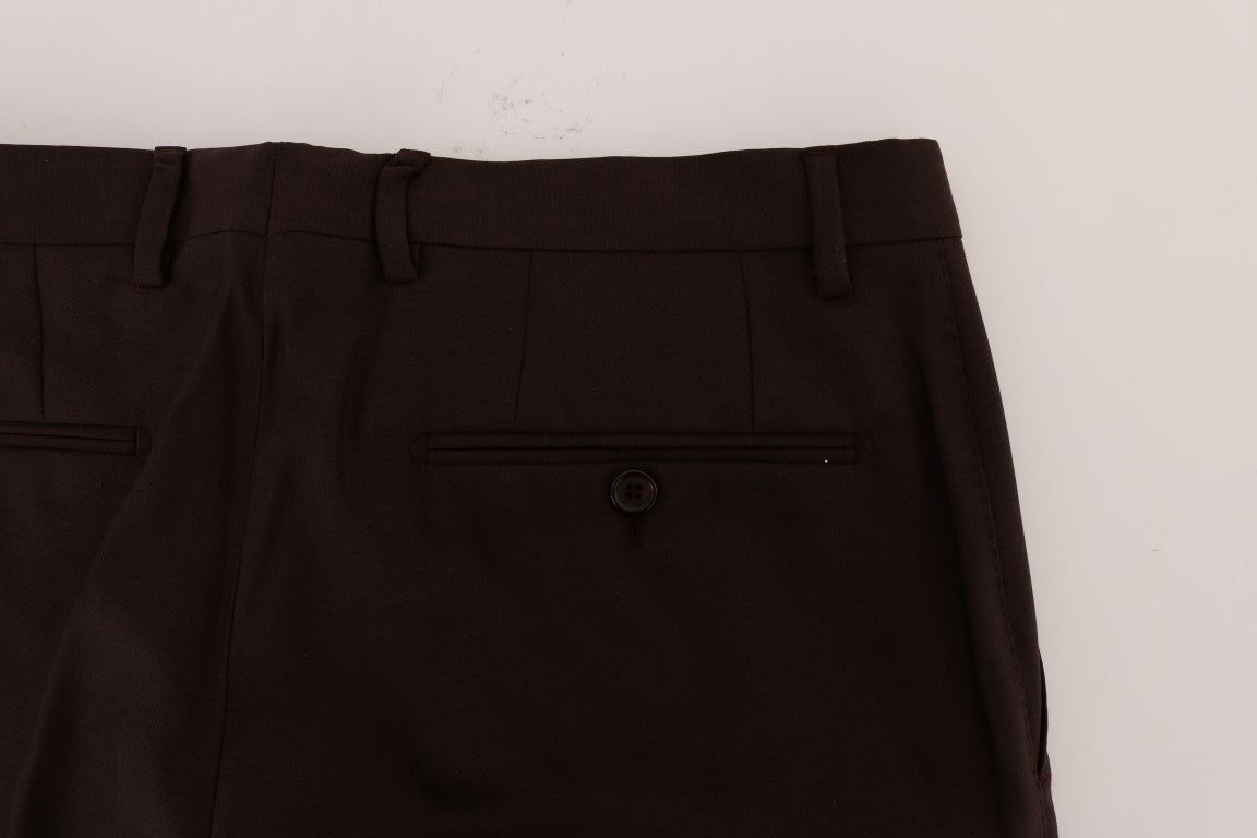 Pantalon habillé en laine stretch violette Dolce &amp; Gabbana