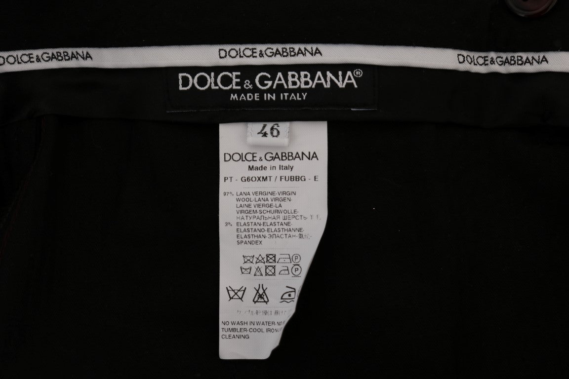 Pantalon habillé en laine stretch violette Dolce &amp; Gabbana