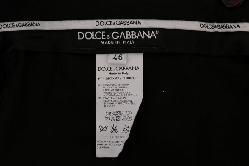 Pantalon habillé en laine stretch violette Dolce &amp; Gabbana
