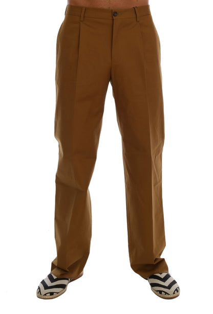 Pantalon en coton extensible brun de Dolce &amp; Gabbana