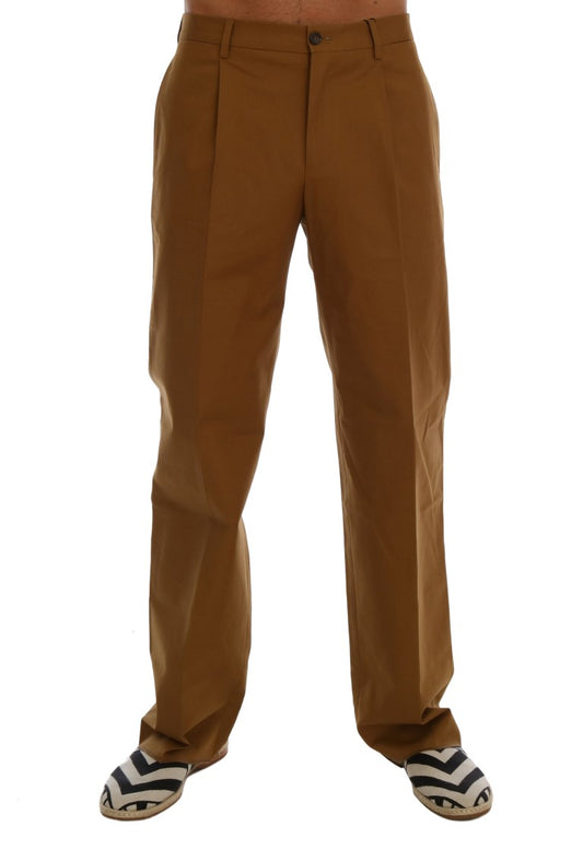 Pantalon en coton extensible brun de Dolce &amp; Gabbana