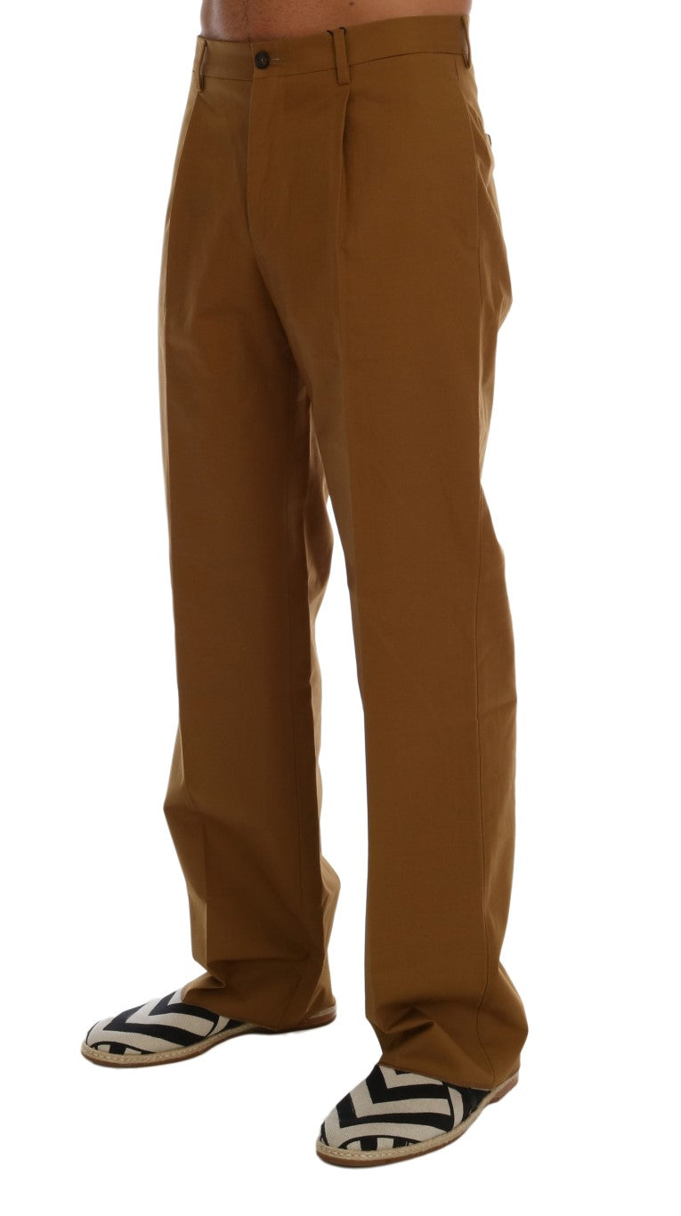 Pantalon en coton extensible brun de Dolce &amp; Gabbana