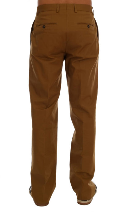 Pantalon en coton extensible brun de Dolce &amp; Gabbana