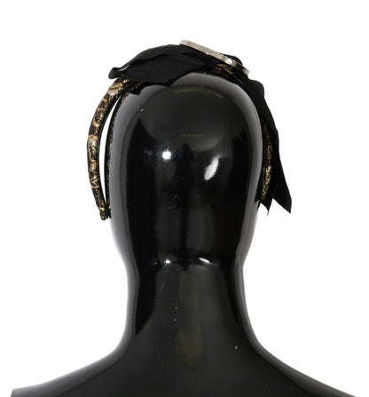 Dolce &amp; Gabbana Zwarte Kristal Witte Diadeem Hoofdband