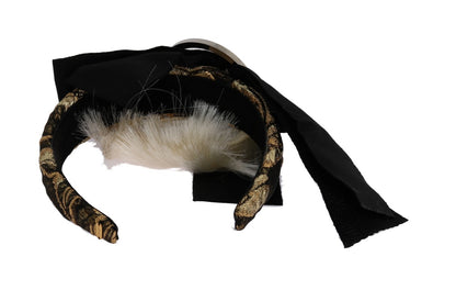 Dolce &amp; Gabbana Zwarte Kristal Witte Diadeem Hoofdband