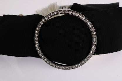 Dolce &amp; Gabbana Zwarte Kristal Witte Diadeem Hoofdband