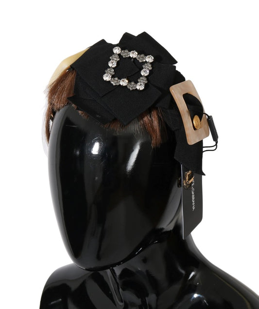 Dolce &amp; Gabbana Clear Crystal Brown Haarband