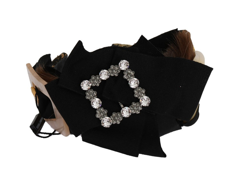 Bandeau à cheveux marron en cristal transparent Dolce &amp; Gabbana