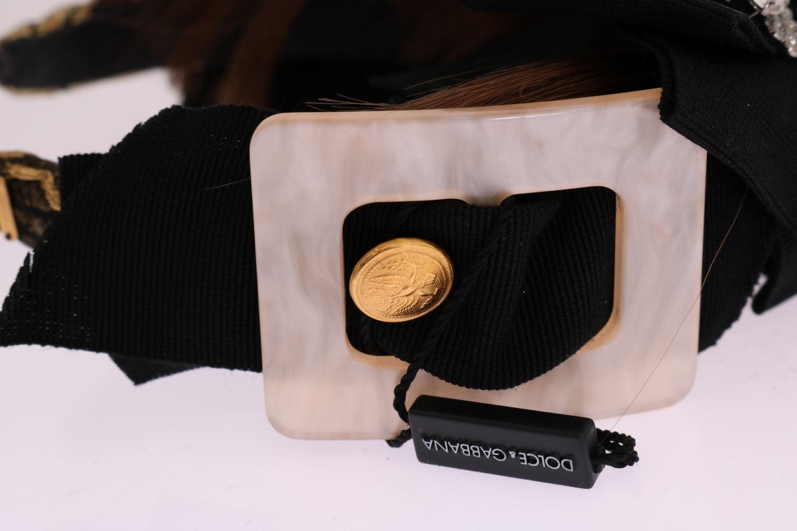 Bandeau à cheveux marron en cristal transparent Dolce & Gabbana