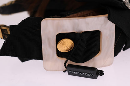 Bandeau à cheveux marron en cristal transparent Dolce & Gabbana