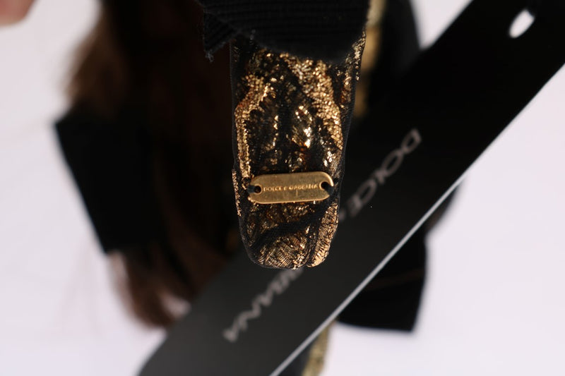 Bandeau à cheveux marron en cristal transparent Dolce &amp; Gabbana