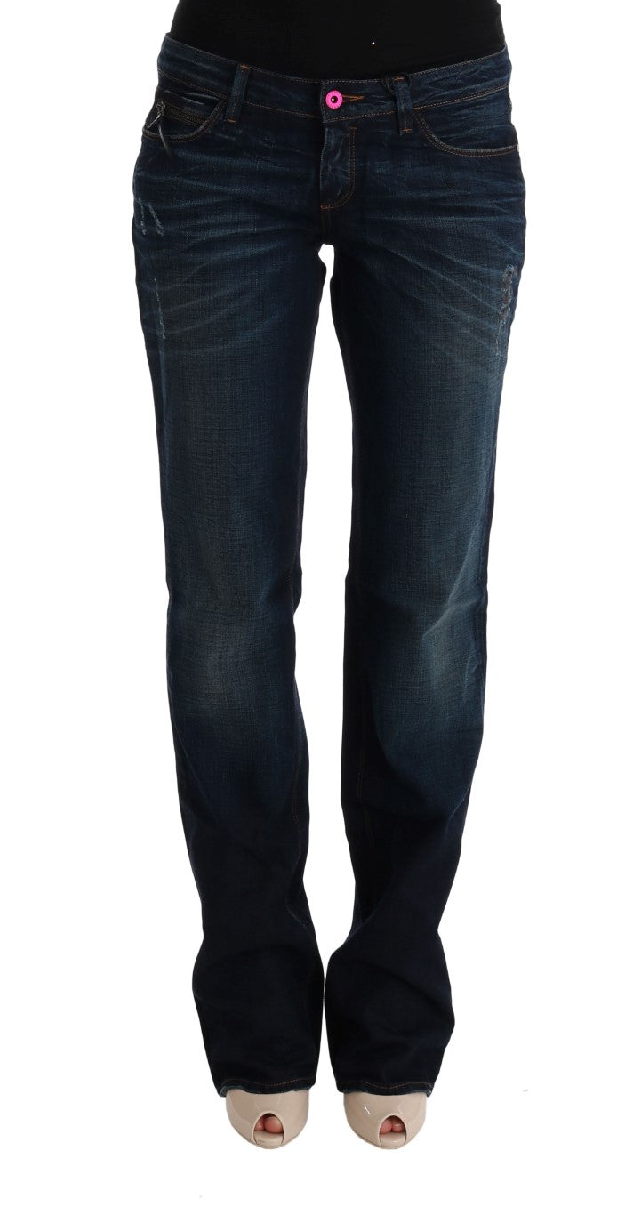 Costume National - Jeans en coton bleu, coupe droite.