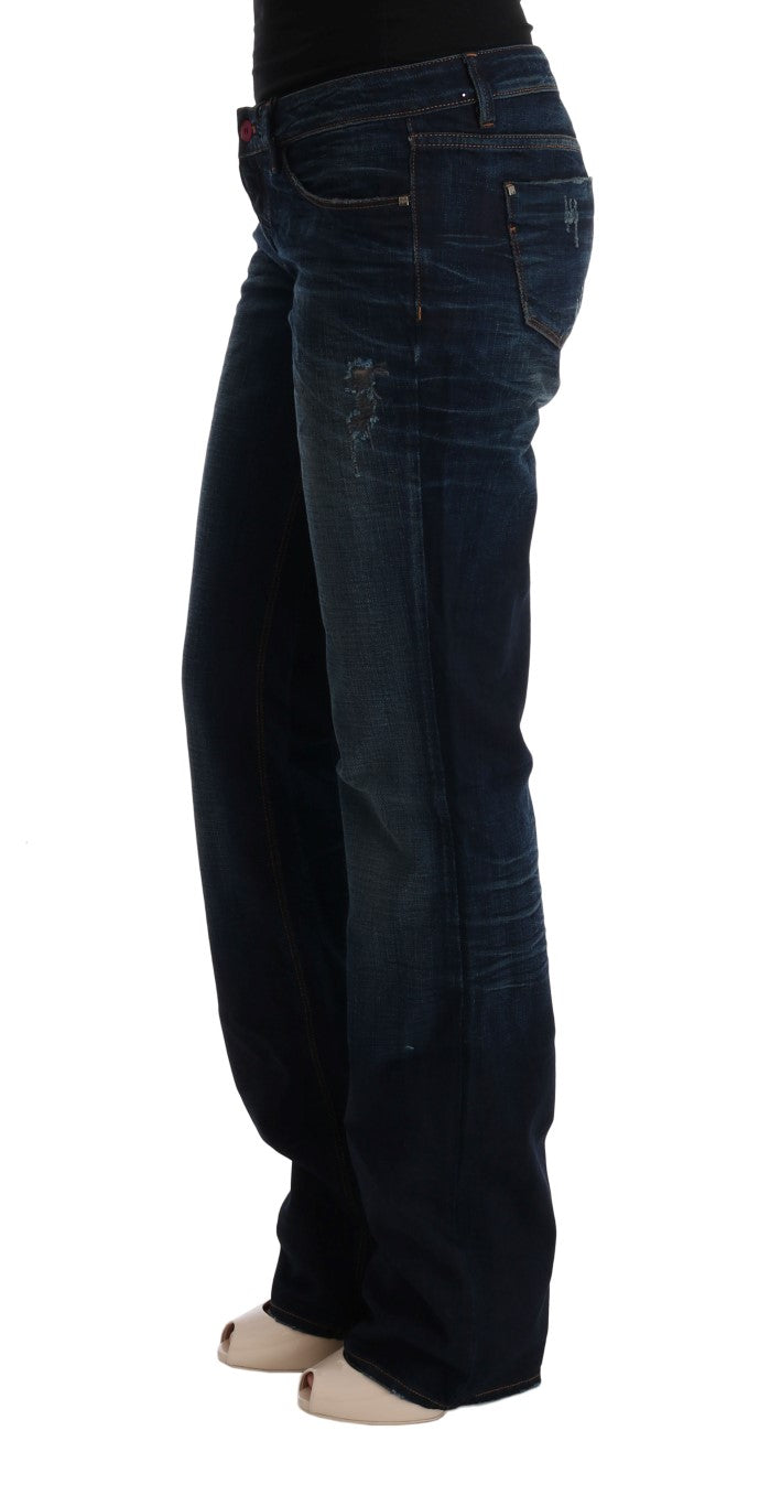 Costume National - Jeans en coton bleu, coupe droite.