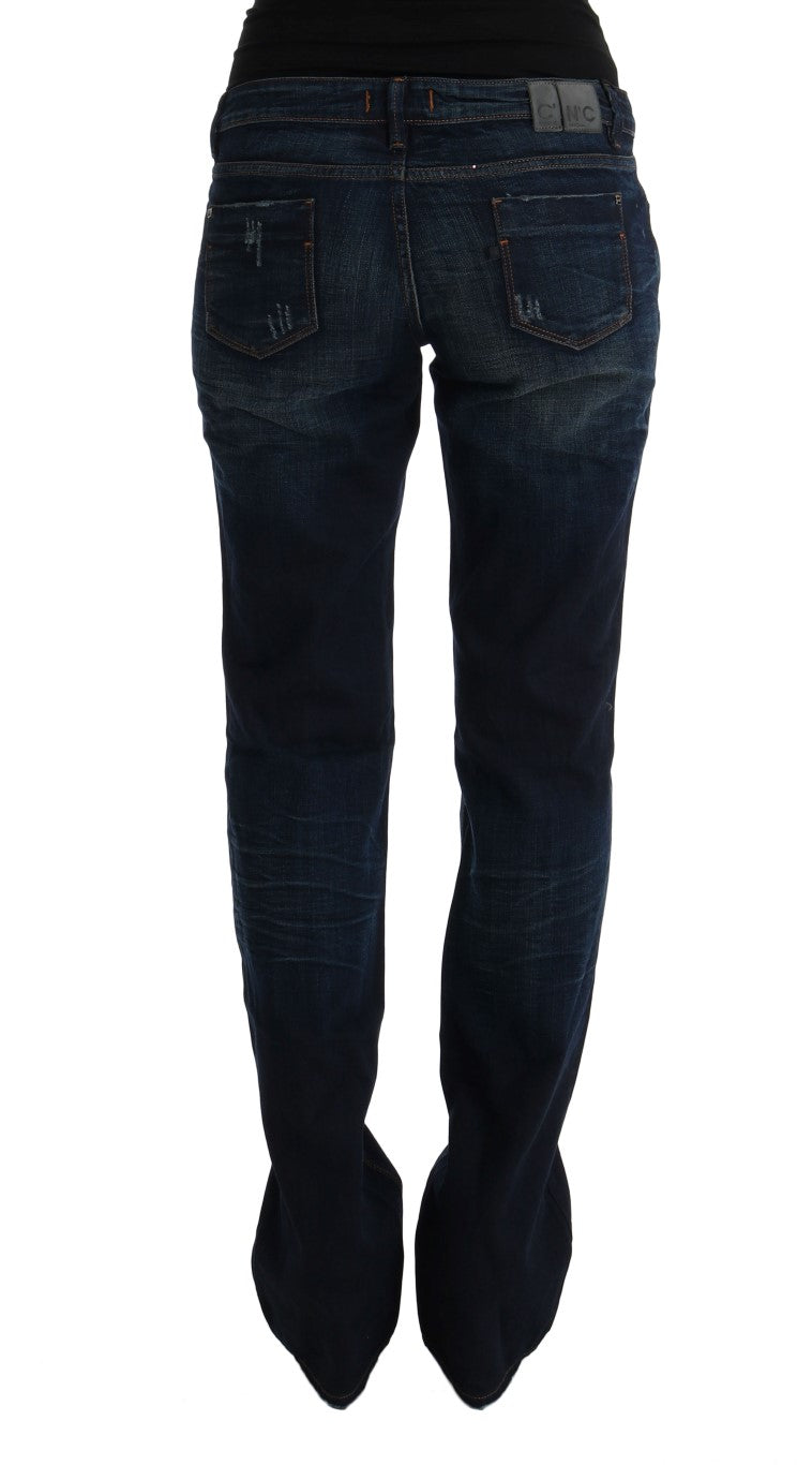 Costume National - Jeans en coton bleu, coupe droite.