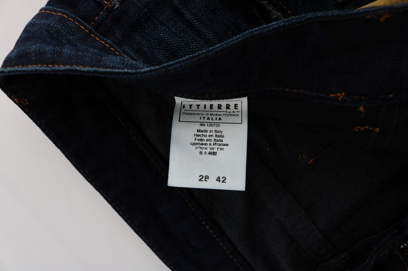 Costume National - Jeans en coton bleu, coupe droite.