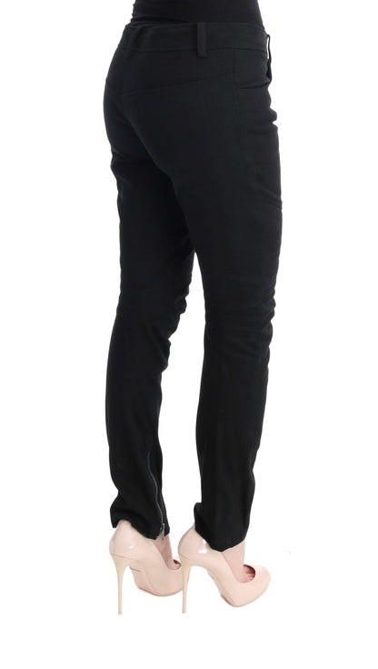 Pantalon décontracté noir en coton à coupe slim d'Ermanno Scervino